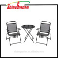 3pcs Patio Bistro Set Mesas plegables de malla al aire libre y sillas